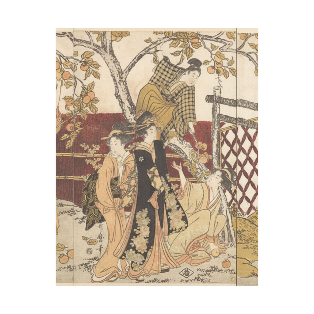Botanical — Picking Persimmons (Kaki-Mogi) — Matte Poster