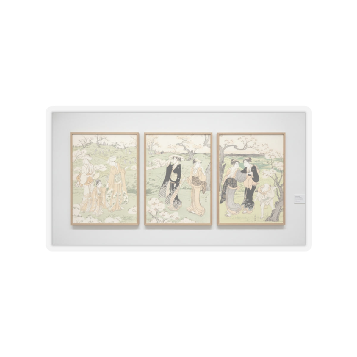 Watercolor — Young Ladies Viewing Cherry–Blossoms At Asukayama — Kiss-Cut Sticker