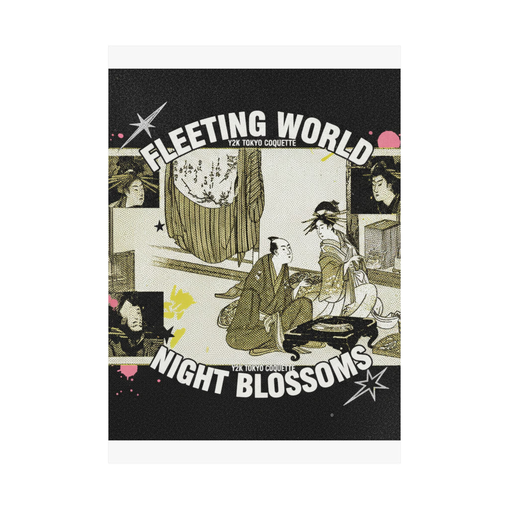 Streetwear Collage — Courtesan With Client Before A Tokonoma Alcove — Matte Poster