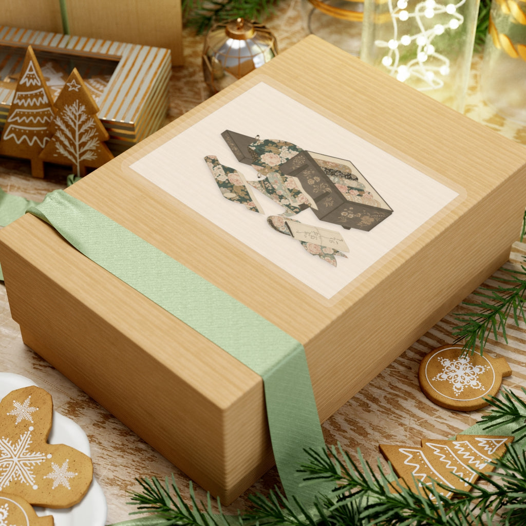 Ecommerce Main — Box With Draperies — Kiss-Cut Sticker