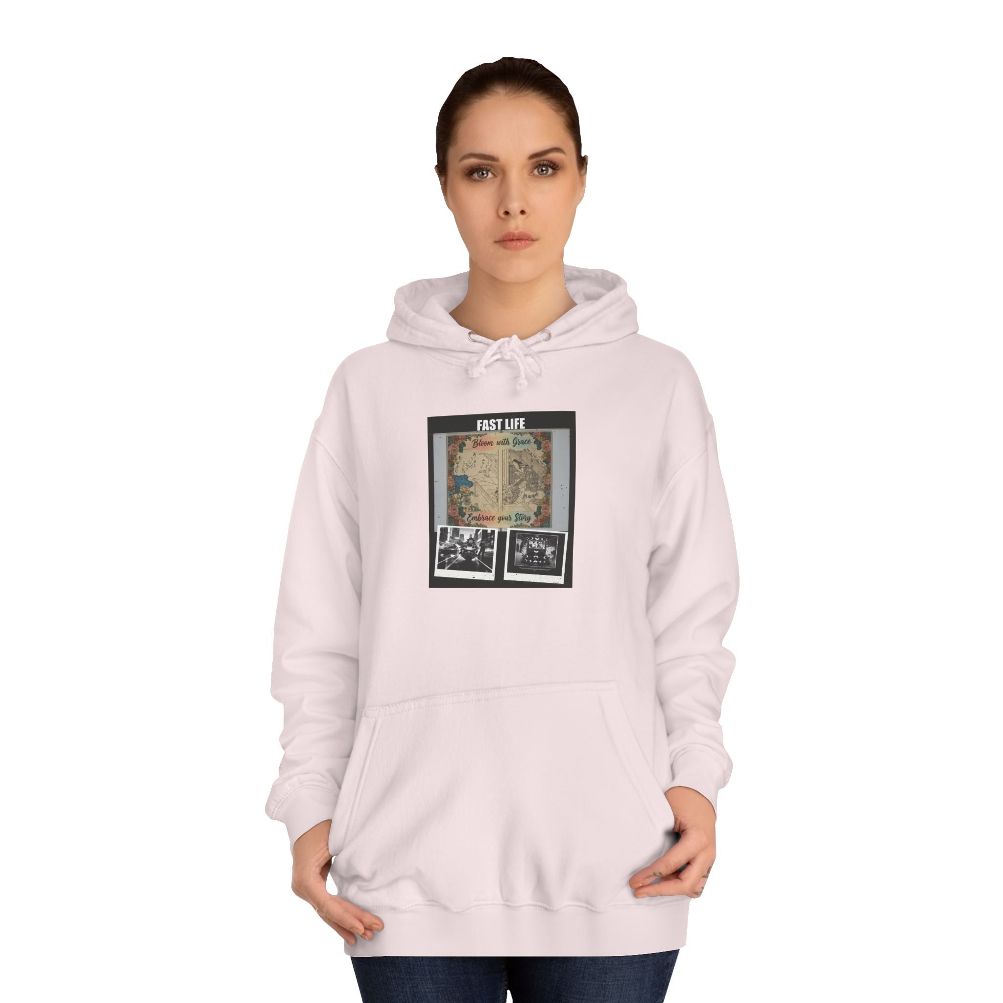 FAST LIFE Vintage Floral Collage Poster Hoodie