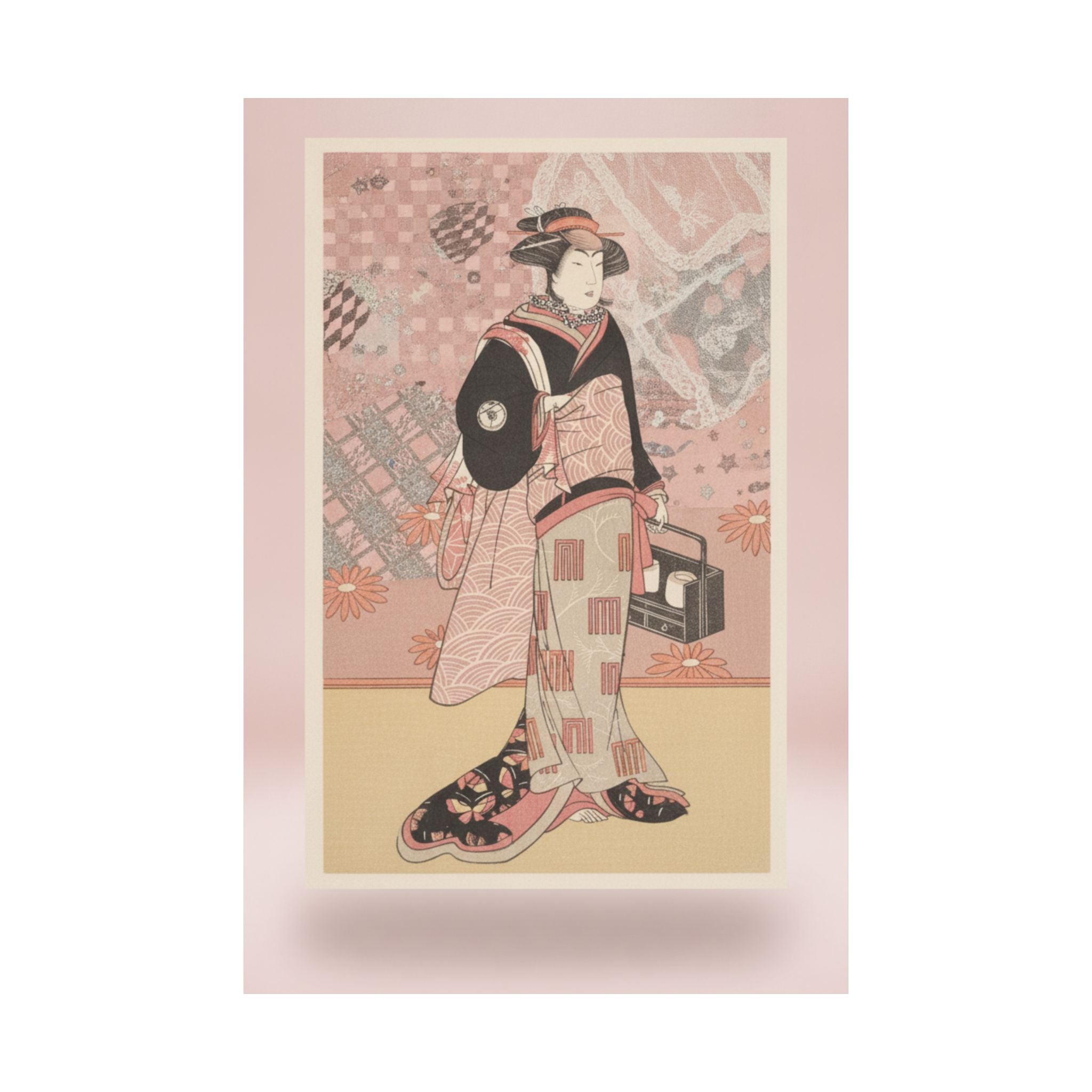 Product Marketing — The Actor Iwai Hanshiro Iv As A Woman In A Black Kimono — Matte Poster