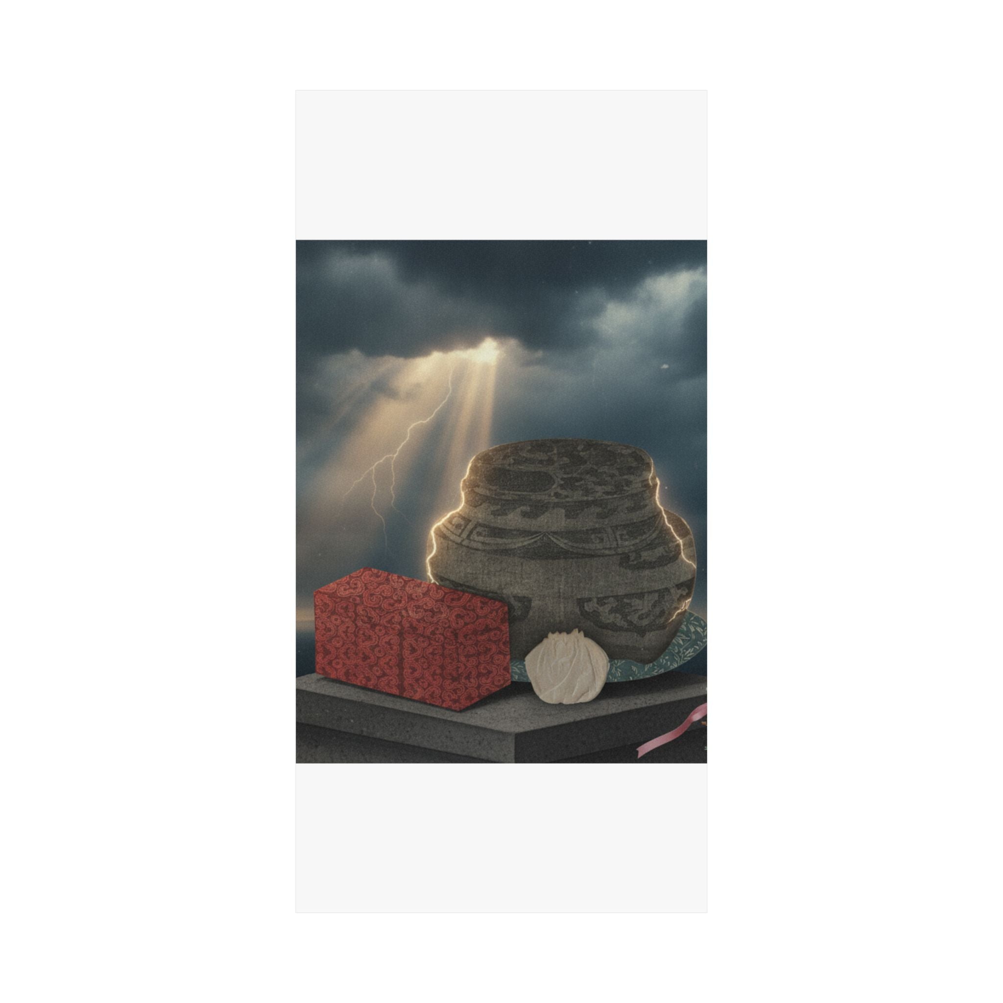 Dramatic Storm — Fire-Holder And Tea-Box — Matte Poster