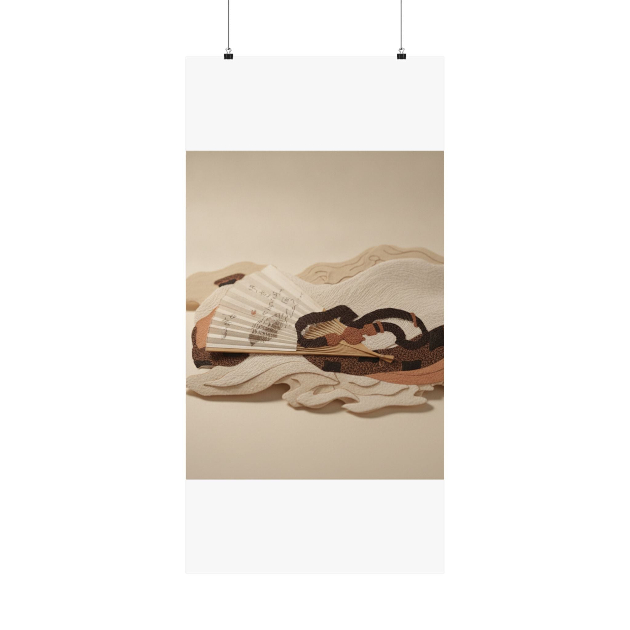 Product Marketing — Belt And Fan On A Piece Of Cloth — Matte Poster