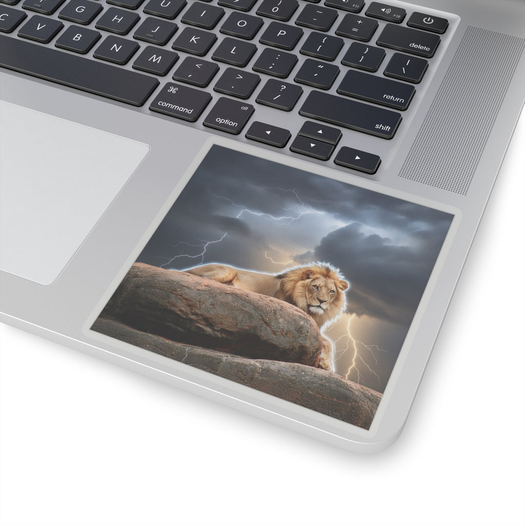 Dramatic Storm — Lion — Kiss-Cut Sticker