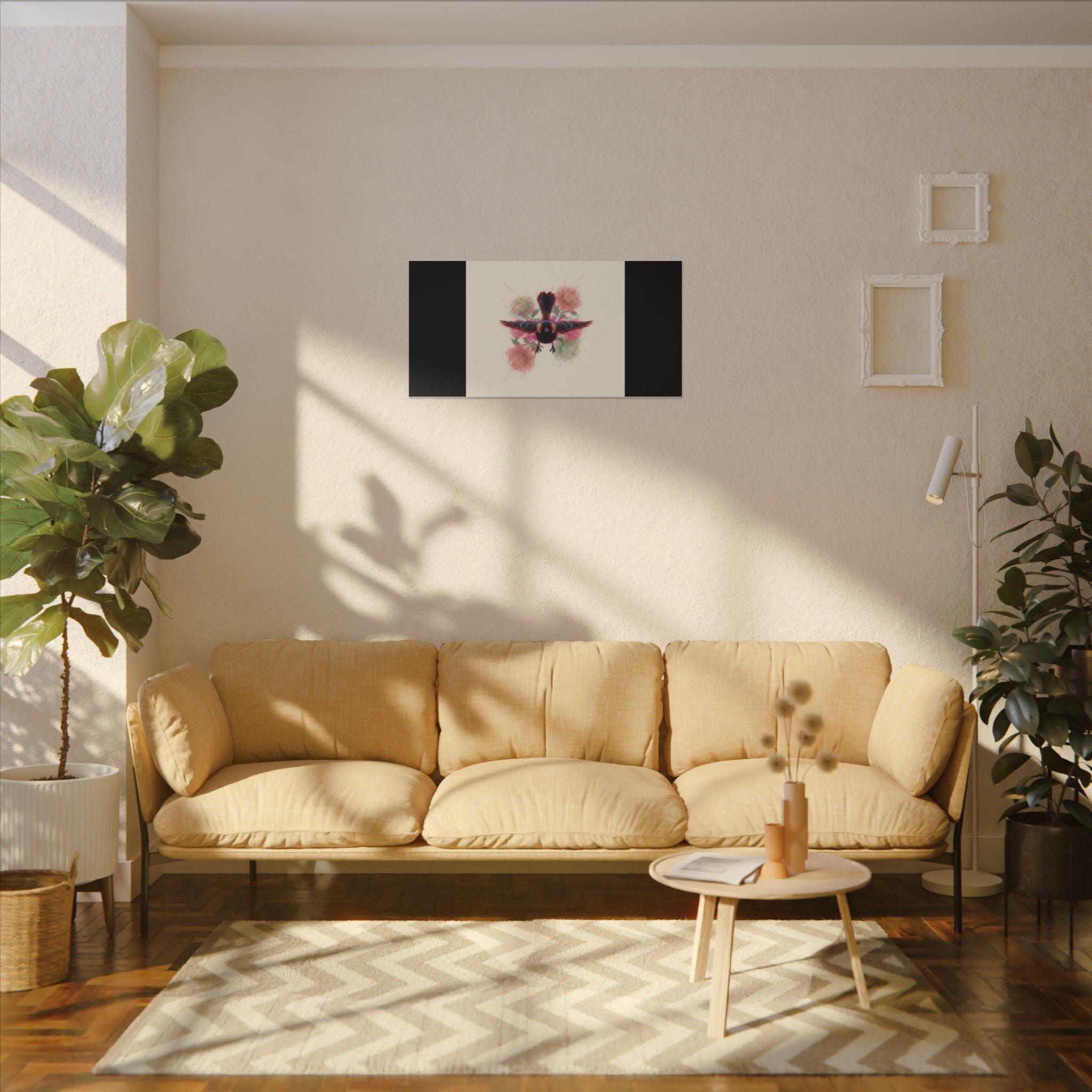 BRED IN THE CITY Flying Bird & Roses Matte Canvas