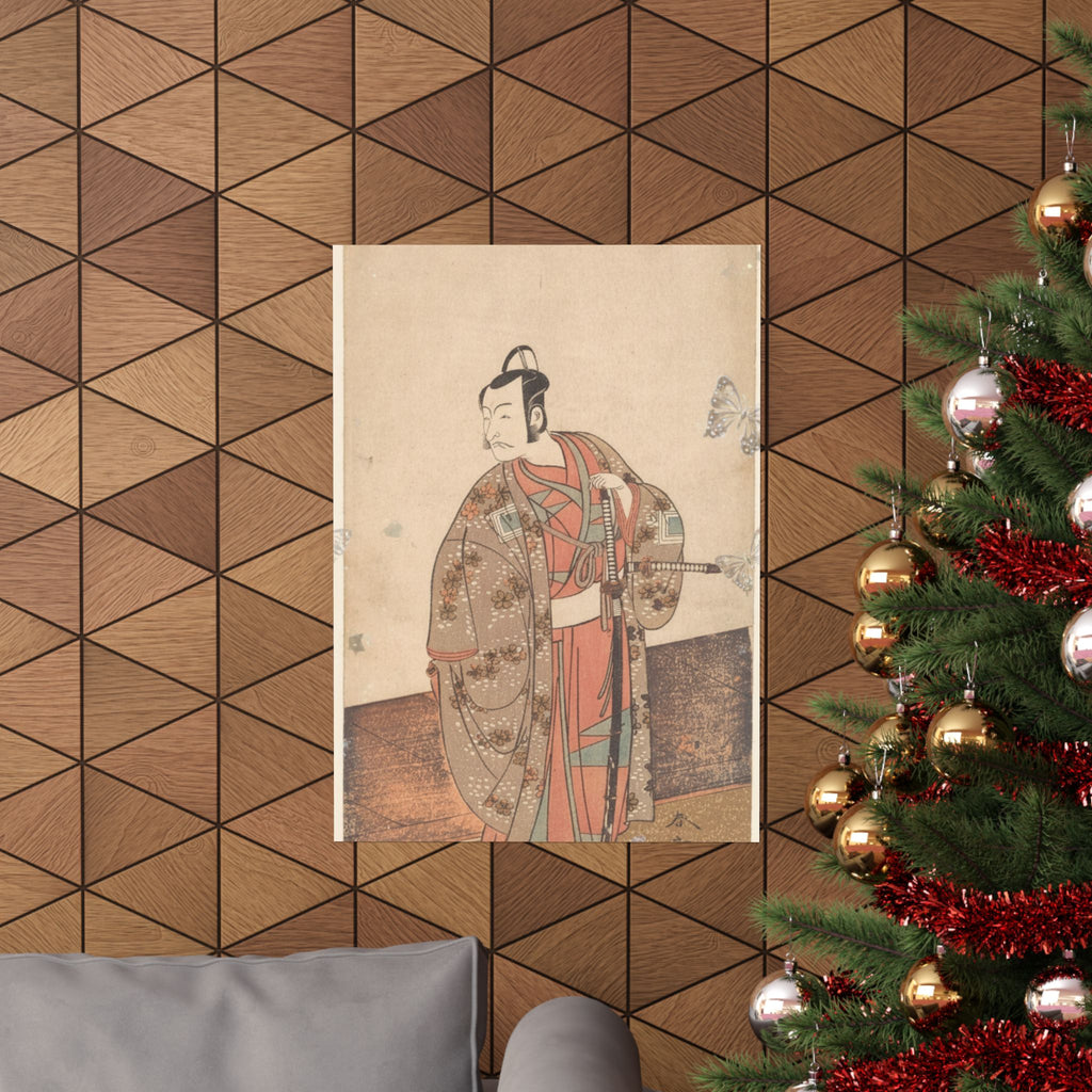 Ecommerce Main — The Actor Ichikawa Danjuro V Standing Inside Of A House And In Front Of An Engaw — Matte Poster