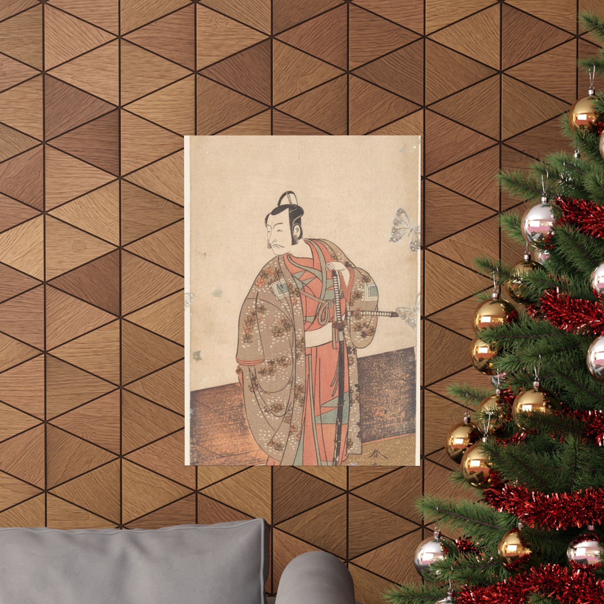 Ecommerce Main — The Actor Ichikawa Danjuro V Standing Inside Of A House And In Front Of An Engaw — Matte Poster