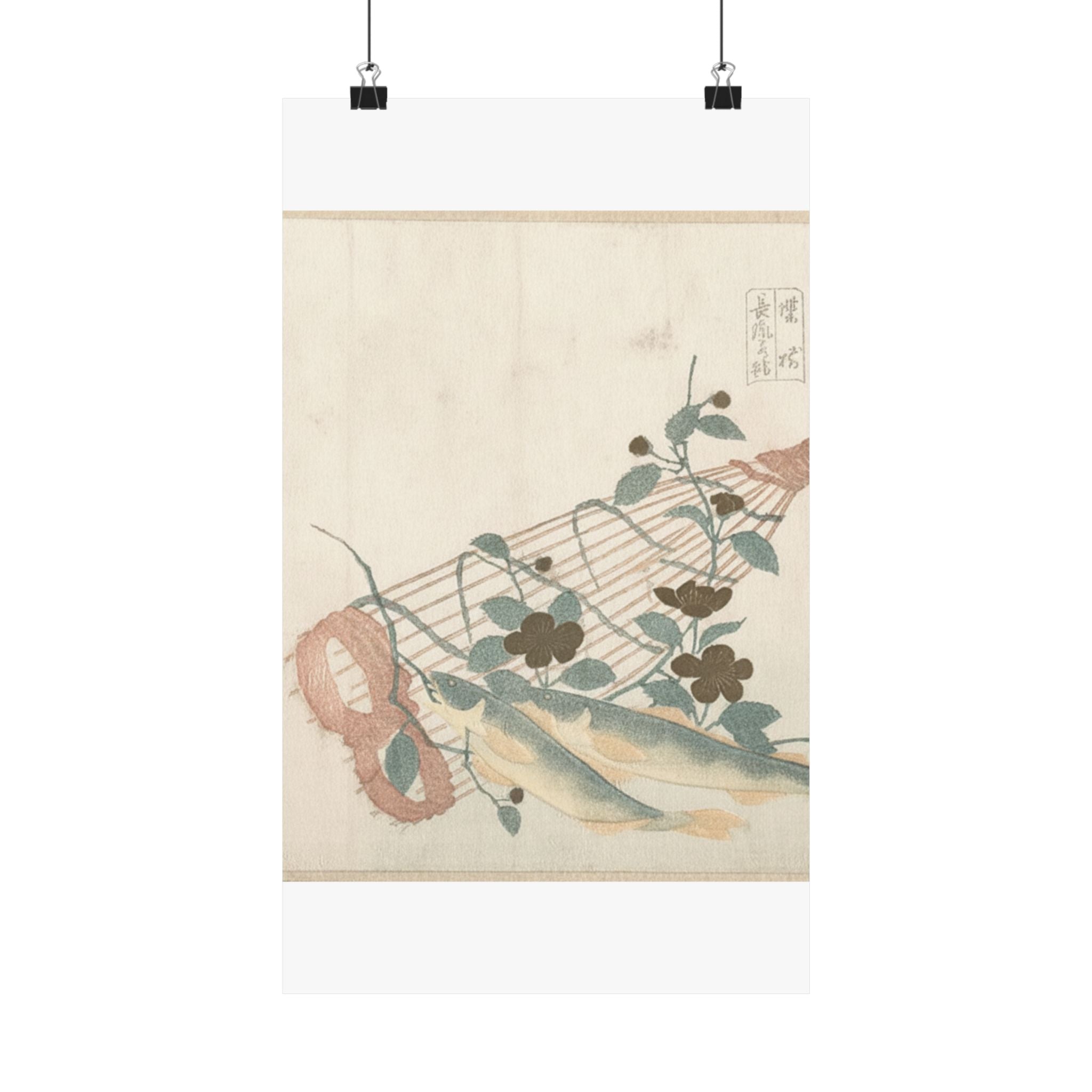 Botanical — Sweet Fishes Of The Nagara River, With Baskets And Flowers — Matte Poster