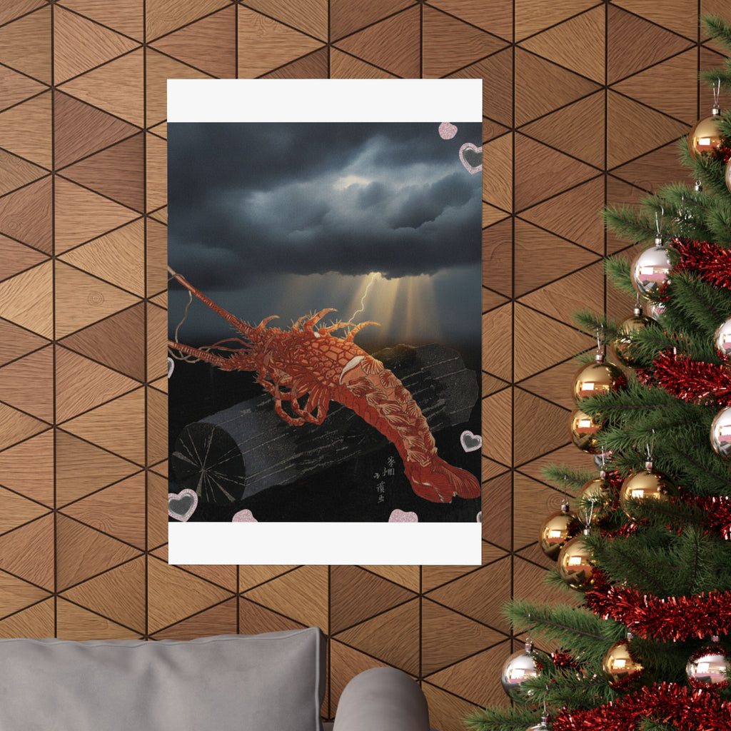 Dramatic Storm — Lobster On A Piece Of Charcoal — Matte Poster