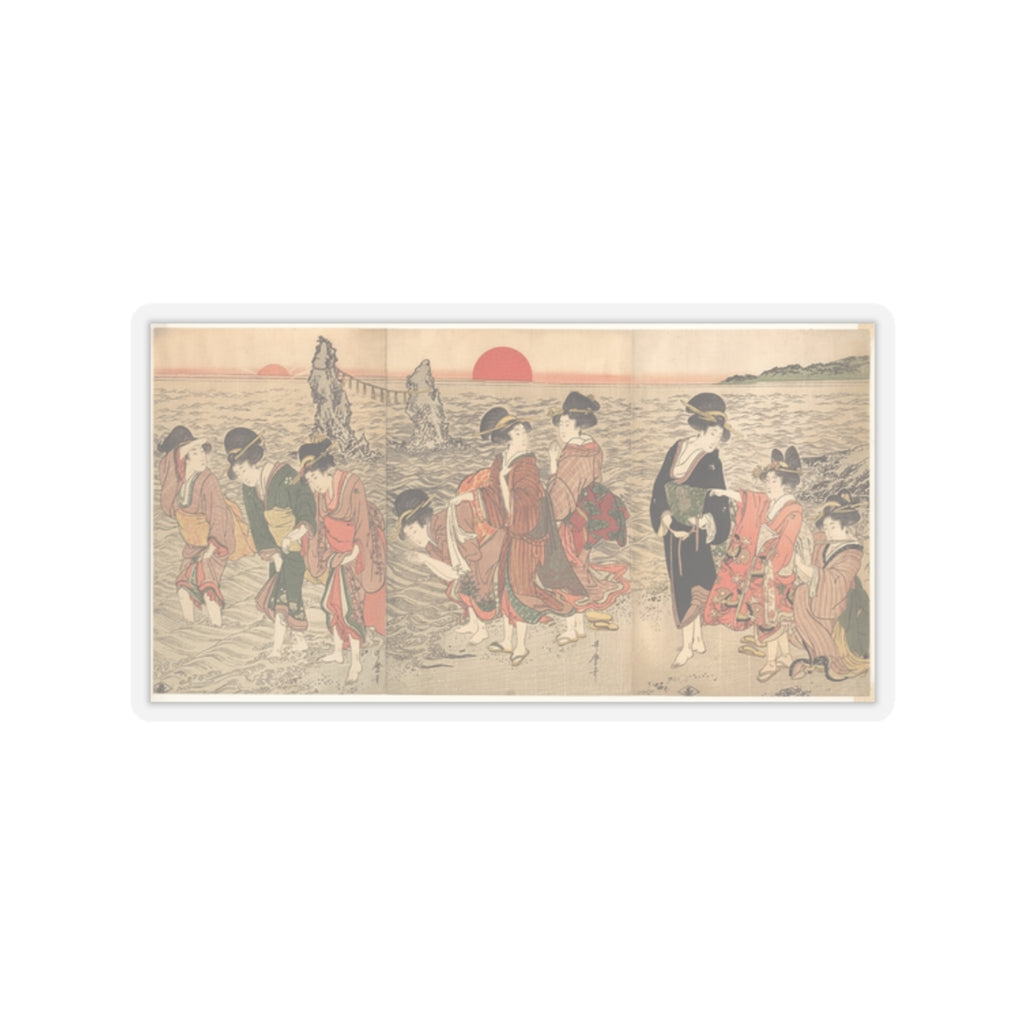 Ecommerce Main — Women Worshipping The Rising Sun Between The Twin Rocks At Ise — Kiss-Cut Sticker