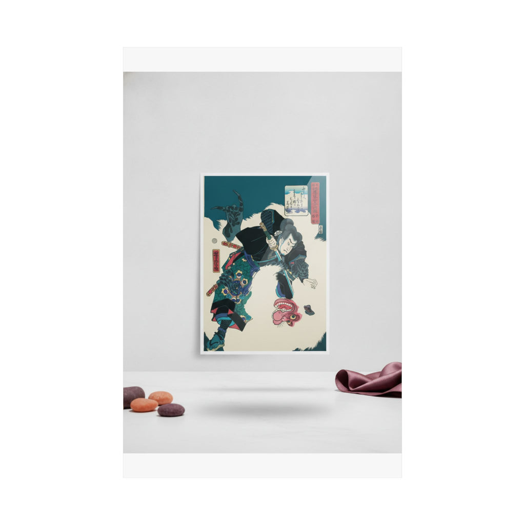 Product Marketing — The Warrior Slaying The Giant White Hihi — Matte Poster