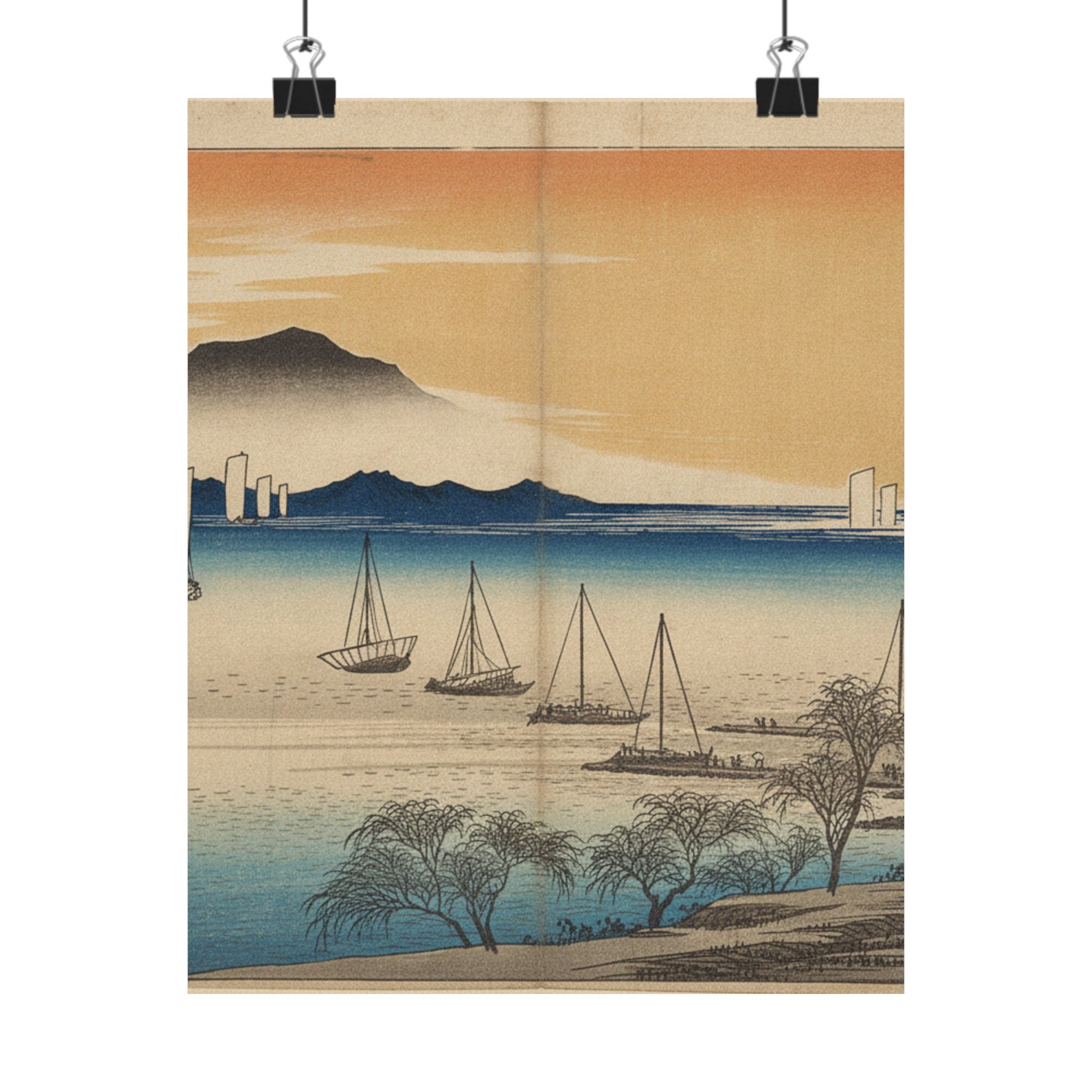 Affirmation — Sailing Boats Returning To Yabase, Lake Biwa — Matte Poster
