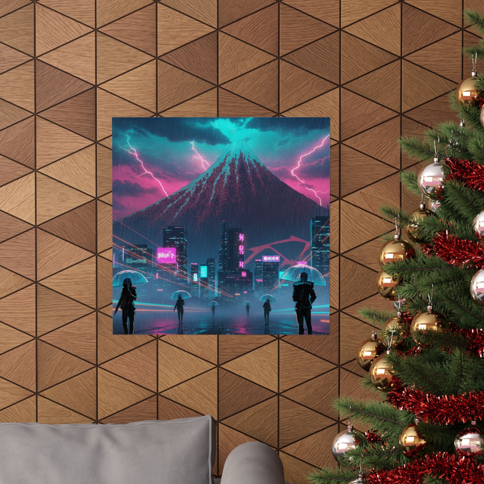 Neon Noir — Storm Below Mount Fuji (Sanka No Haku U), From The Series Thirty-Six Views Of Mo — Matte Poster