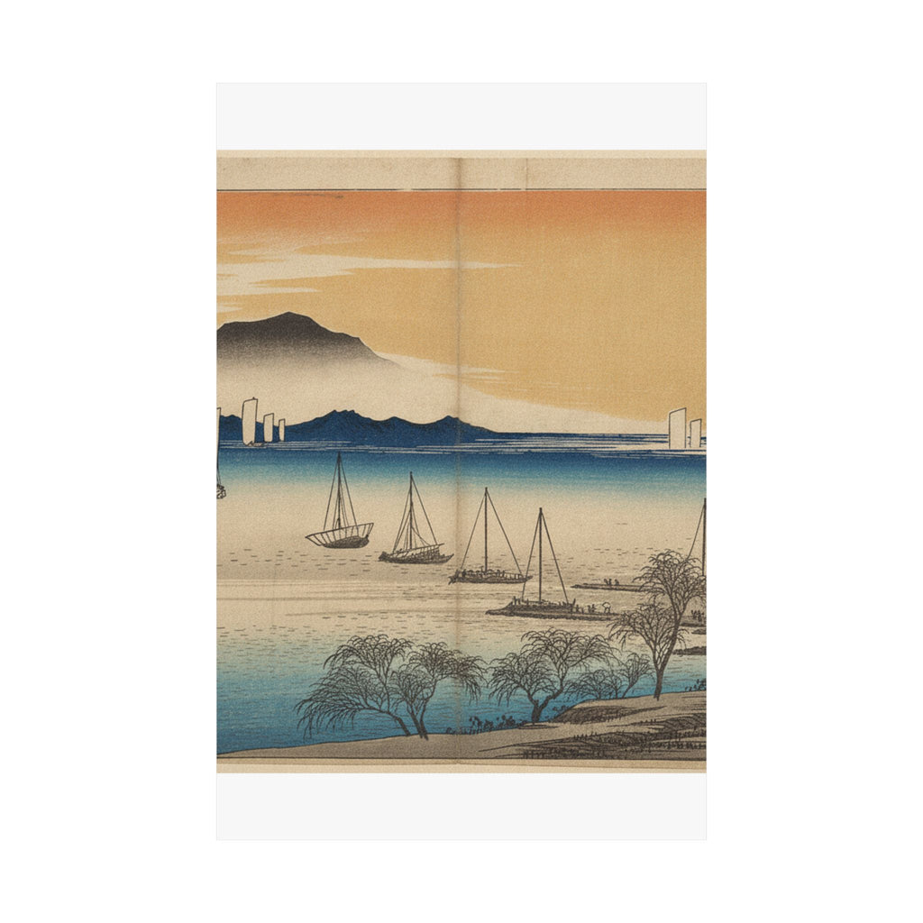 Affirmation — Sailing Boats Returning To Yabase, Lake Biwa — Matte Poster