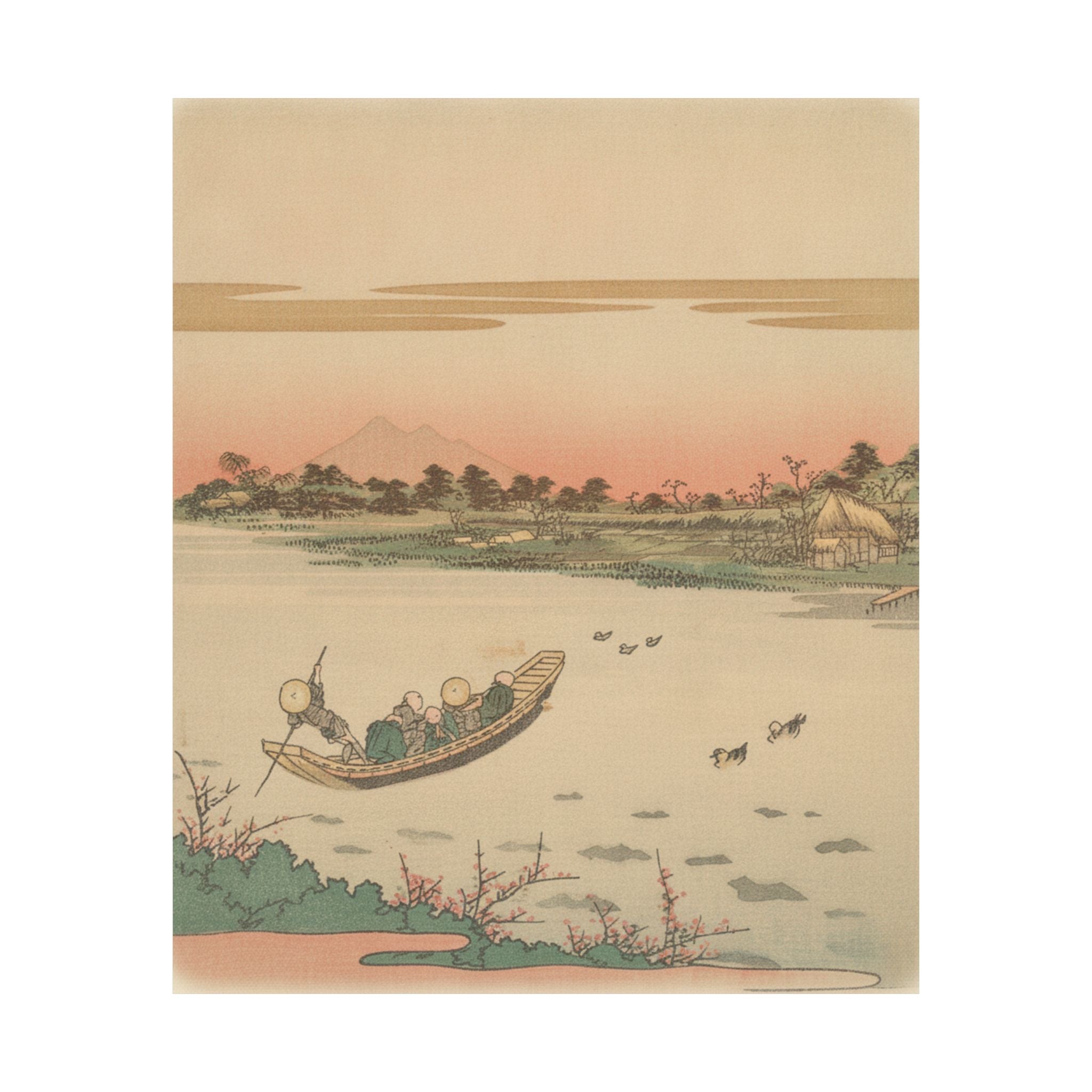 Southern Sunset — Boat Ferrying Across River — Matte Poster