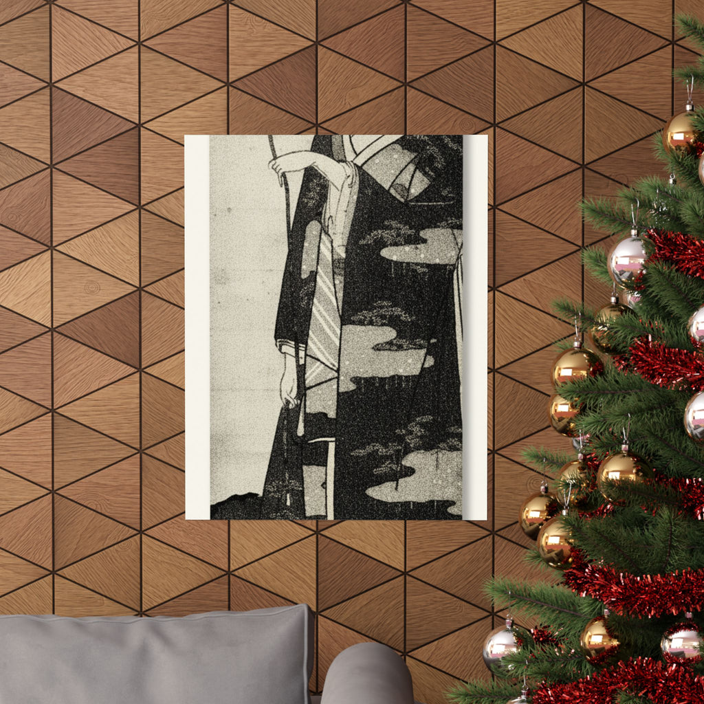 Ecommerce Main — A Woman Playing With A Monkey Which Has Climbed A Tree — Matte Poster