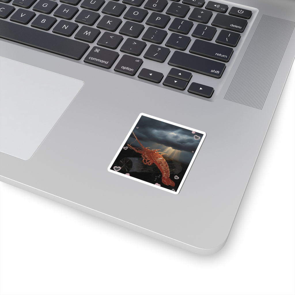 Dramatic Storm — Lobster On A Piece Of Charcoal — Kiss-Cut Sticker