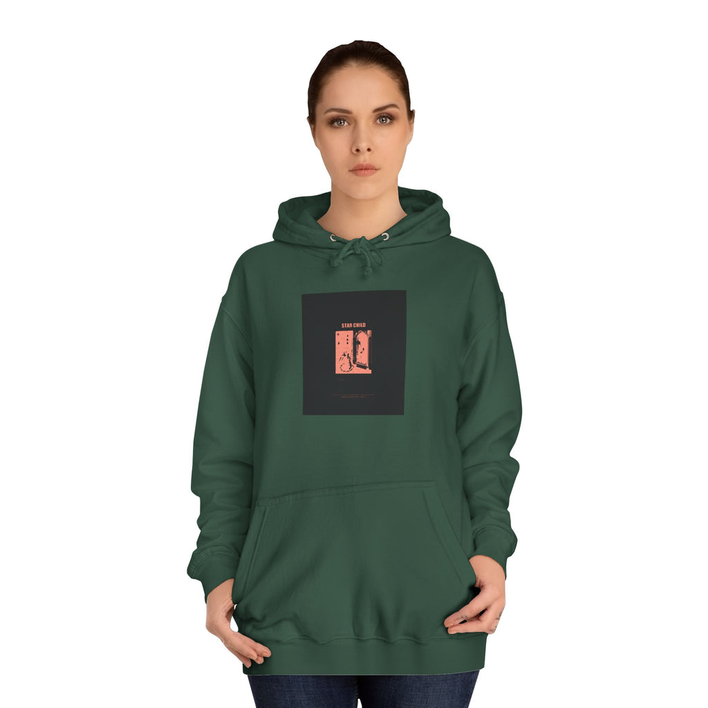 STAR CHILD Coral Duotone Poster Print Pullover Hoodie