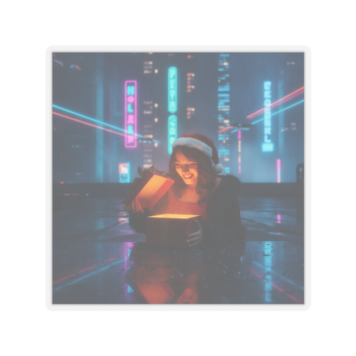 Neon Noir — Person — Kiss-Cut Sticker