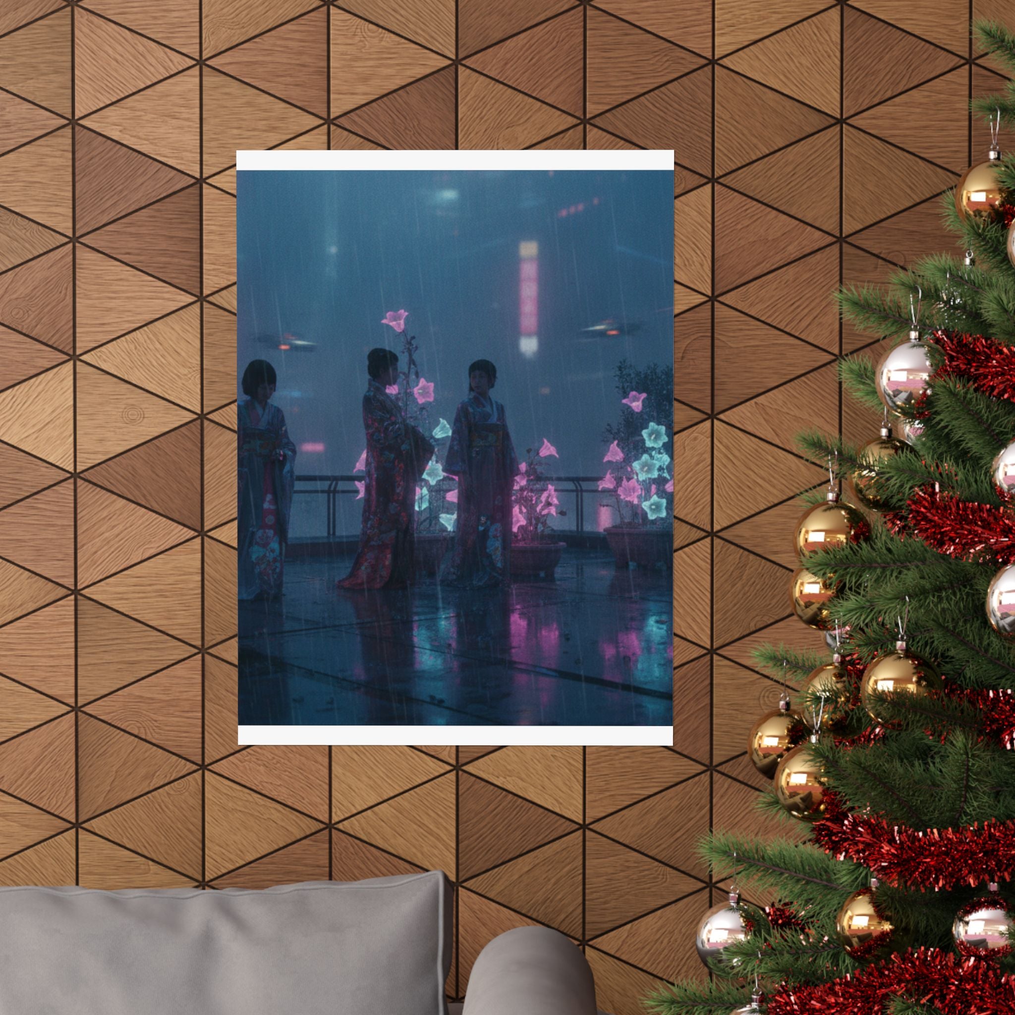 Neon Noir — Bellflowers (Asagao), From The Series Genji In Fashionable Modern Guise (Fūryū Y — Matte Poster