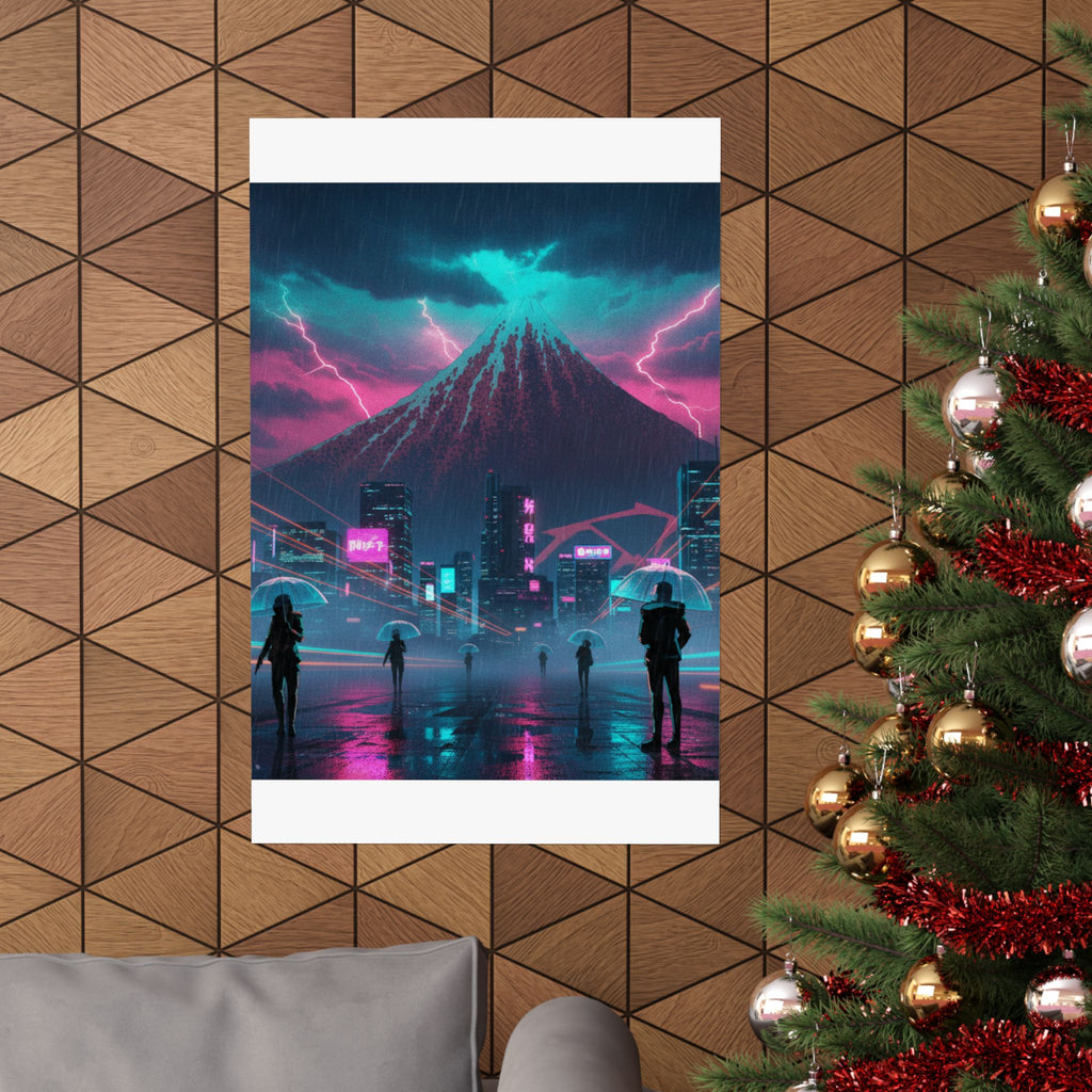 Neon Noir — Storm Below Mount Fuji (Sanka No Haku U), From The Series Thirty-Six Views Of Mo — Matte Poster