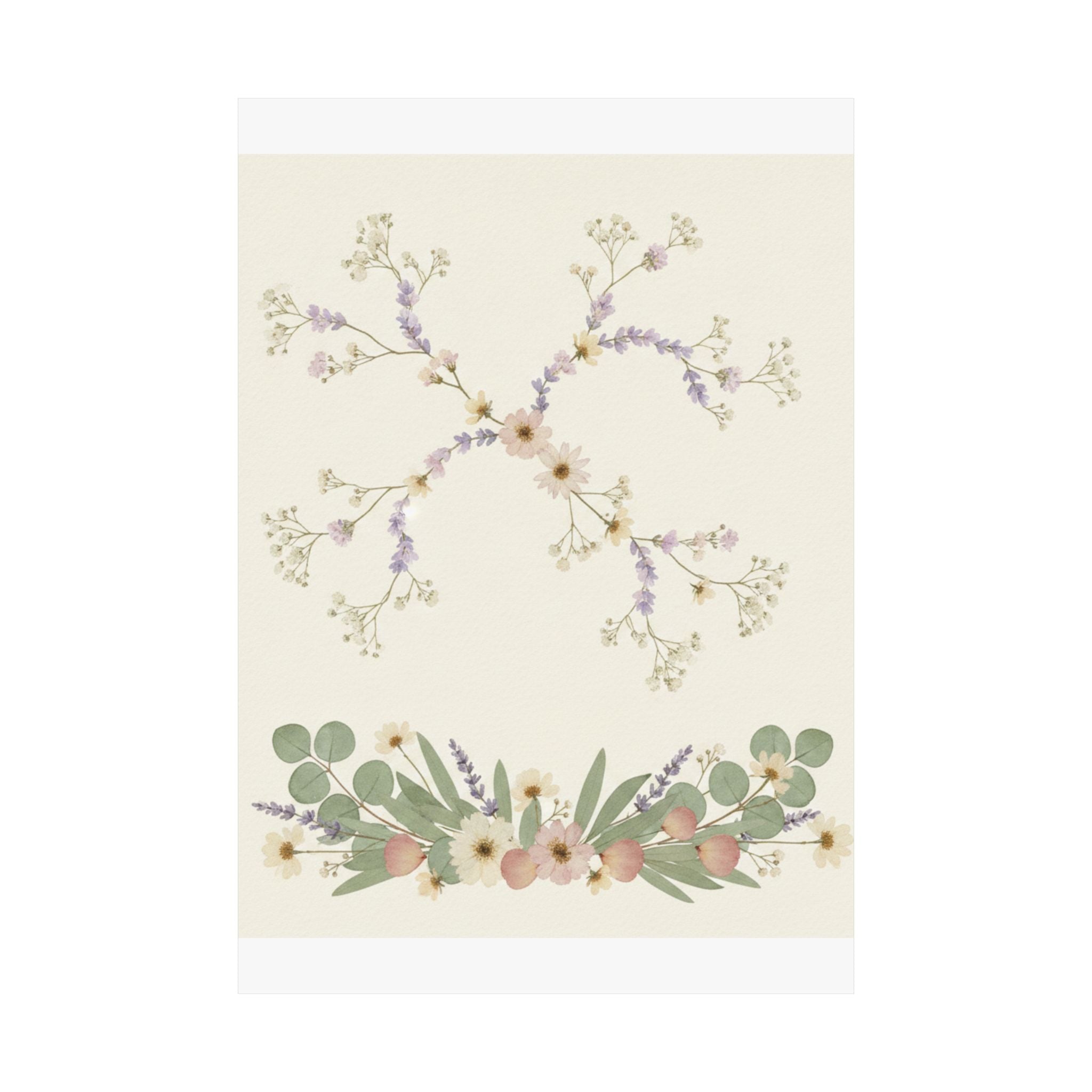 Pressed Lavender & Eucalyptus Garland Matte Poster
