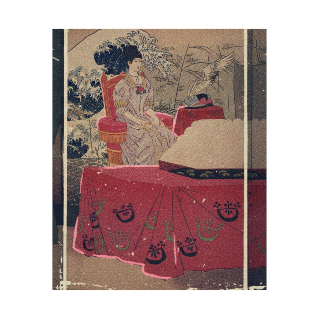 Japanese Street — Illustration Of The  Empress Visiting The General Staff Headquarters [To Present — Matte Poster