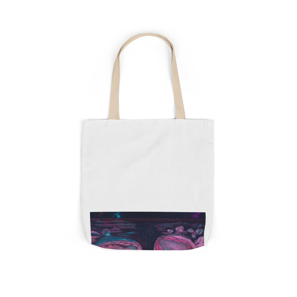 Neon Night Glow Agate Abstract Photo Canvas Tote Bag