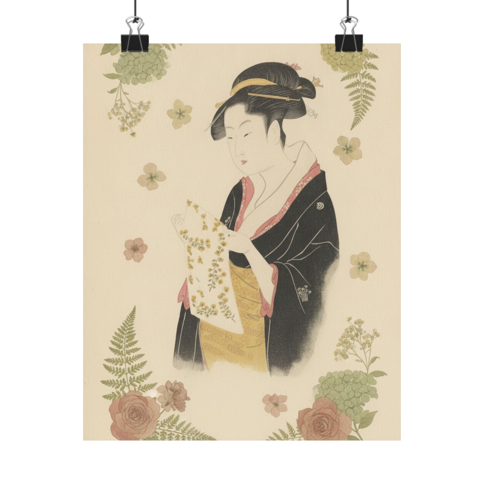 Botanical — The Lady Tomimoto Toyohina Reading A Letter — Matte Poster