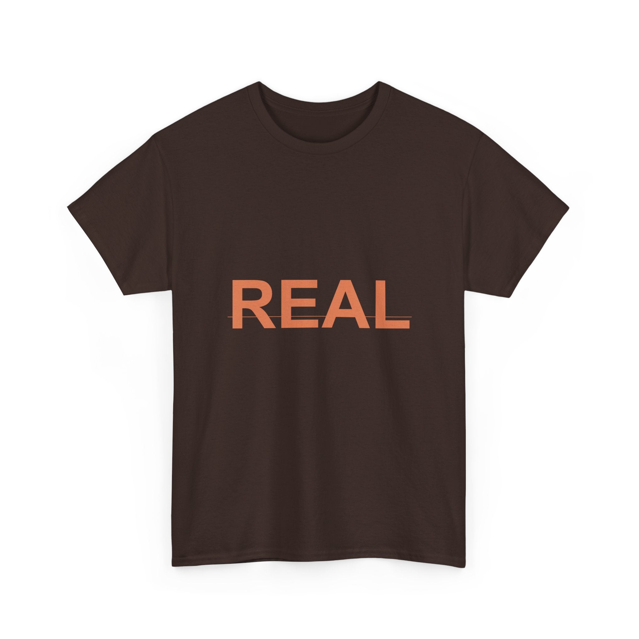 REAL Bold Burnt-Orange Minimal Typography Tee