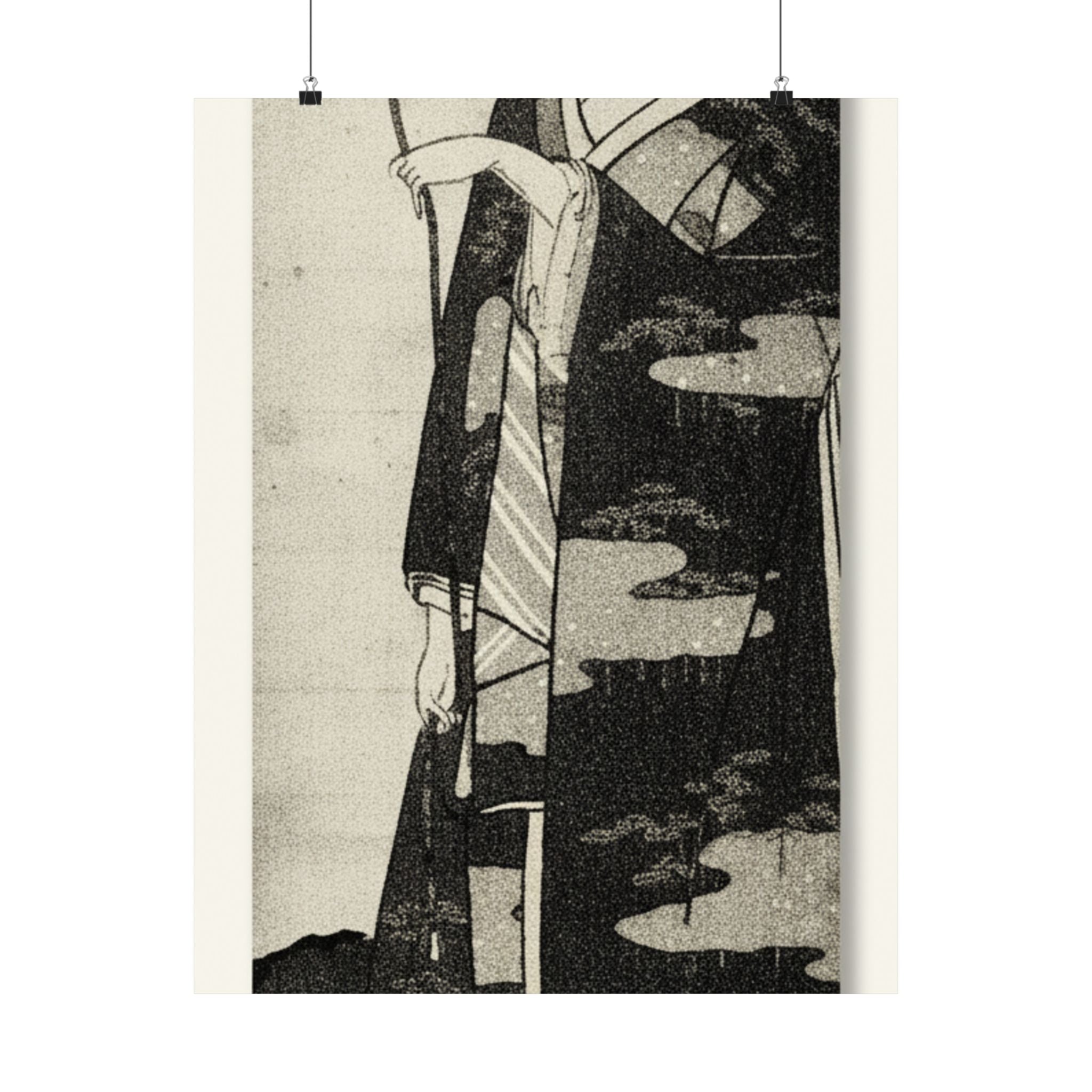 Ecommerce Main — A Woman Playing With A Monkey Which Has Climbed A Tree — Matte Poster
