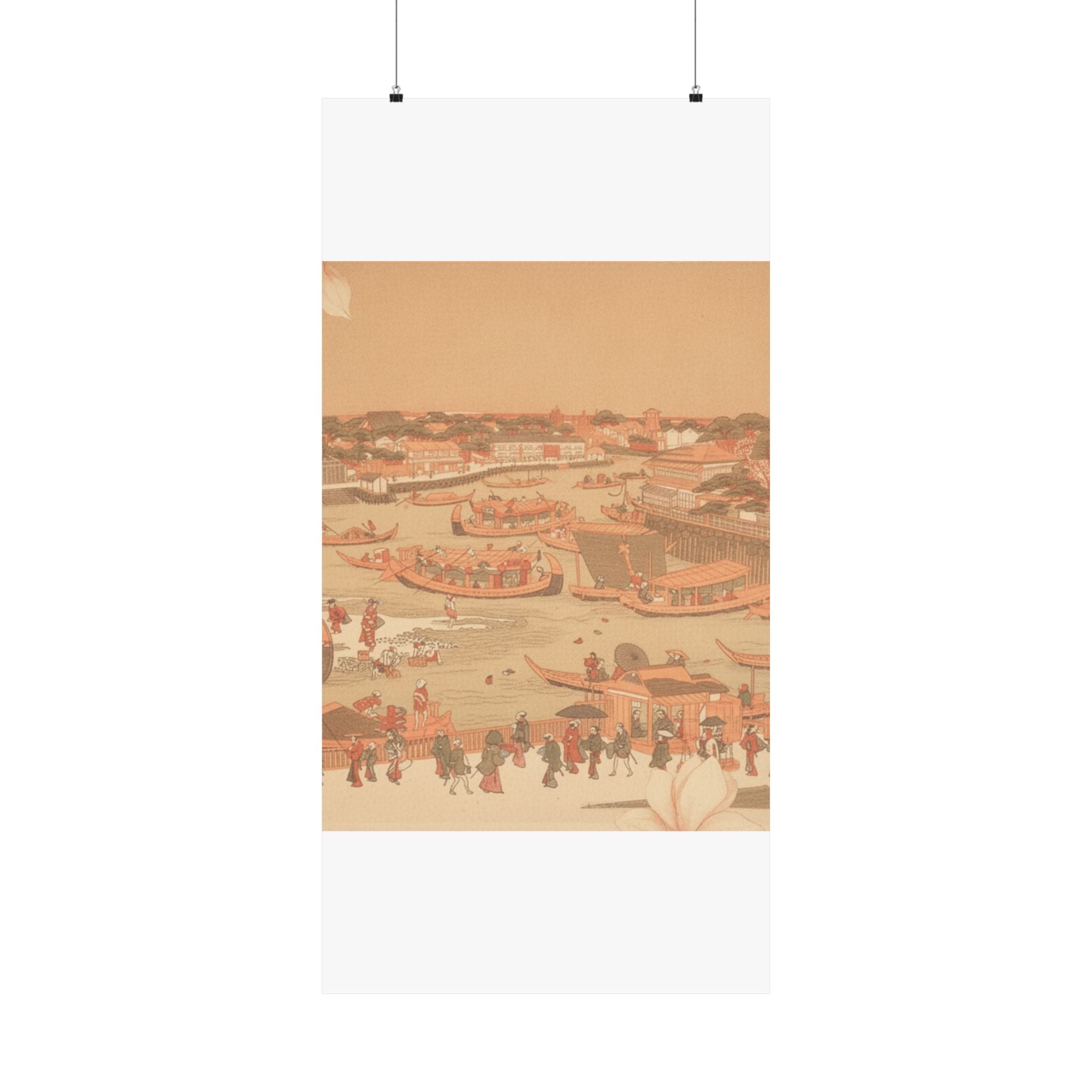 Southern Sunset — New Great Bridge At Naka Zu In Edo — Matte Poster