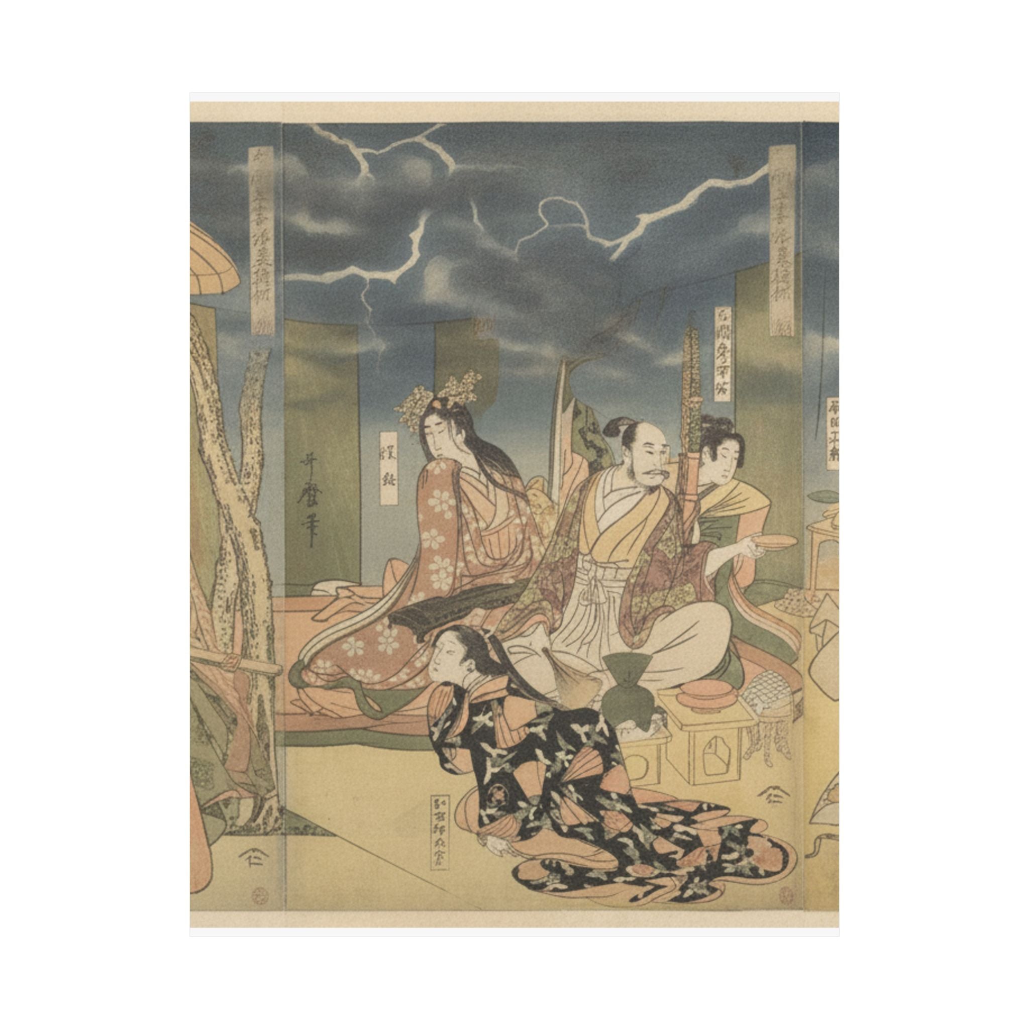 Dramatic Storm — A View Of The Pleasures Of The Taiko And His Five Wives At Rakutō — Matte Poster