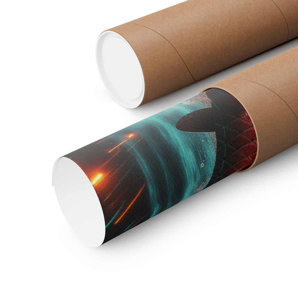 Fast Furious — Red Carp Ascending A Waterfall — Matte Poster