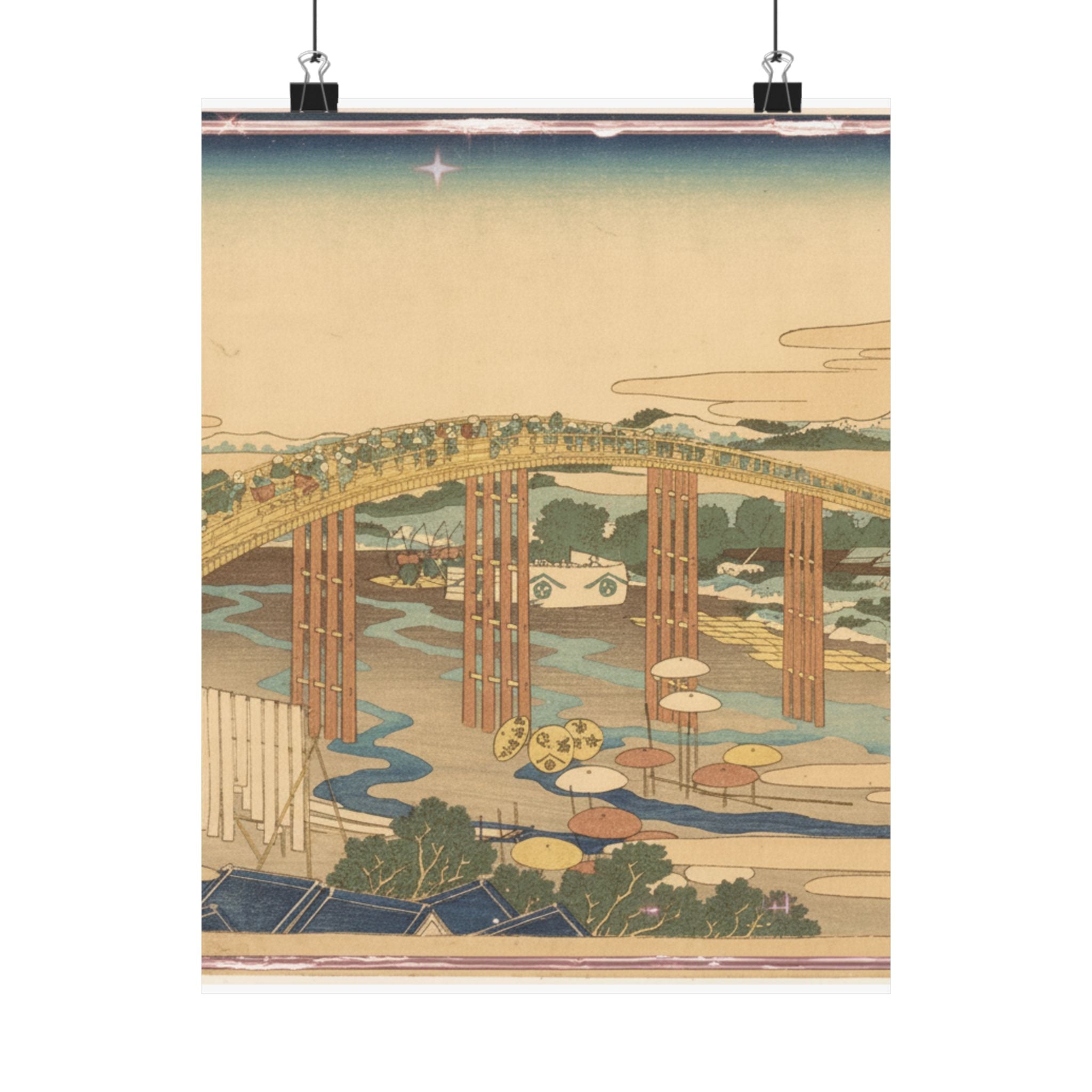Scenic Nature — Yahagi Bridge At Okazaki On The Tōkaidō (Tōkaidō Okazaki Yahagi No Hashi), From  — Matte Poster