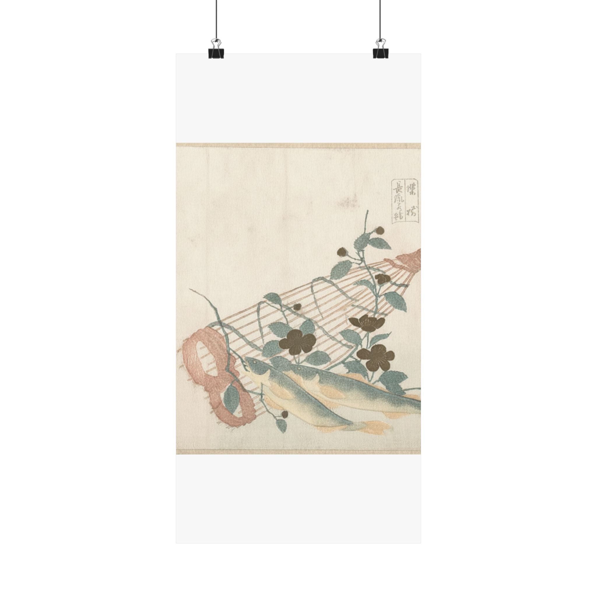 Botanical — Sweet Fishes Of The Nagara River, With Baskets And Flowers — Matte Poster