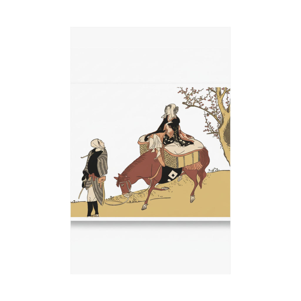 Ecommerce Main — Version Of Legend Of Michizane: Woman Riding Ox Which A Man Is Leading — Matte Poster
