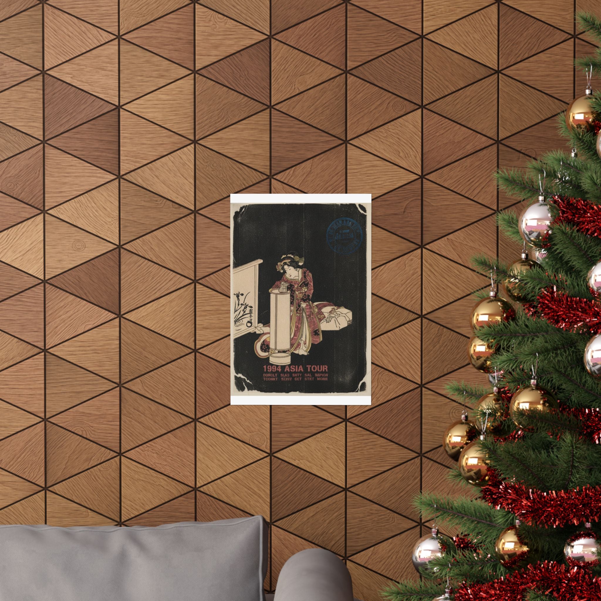Vintage Bootleg — Young Woman Leaning Over A Tall Lamp — Matte Poster