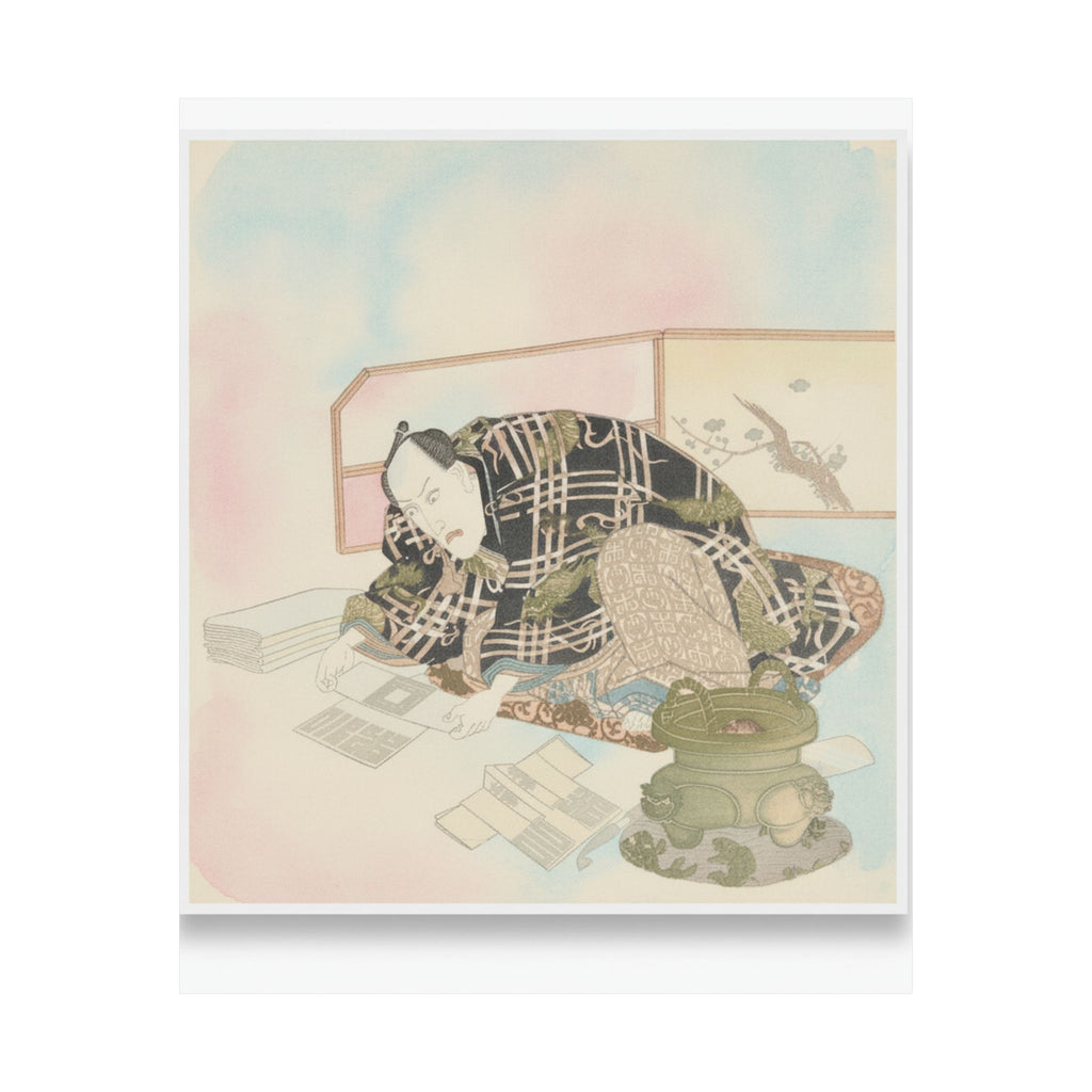 Watercolor — Ichikawa Danjūrō Vii Preparing New Year'S Gifts — Matte Poster