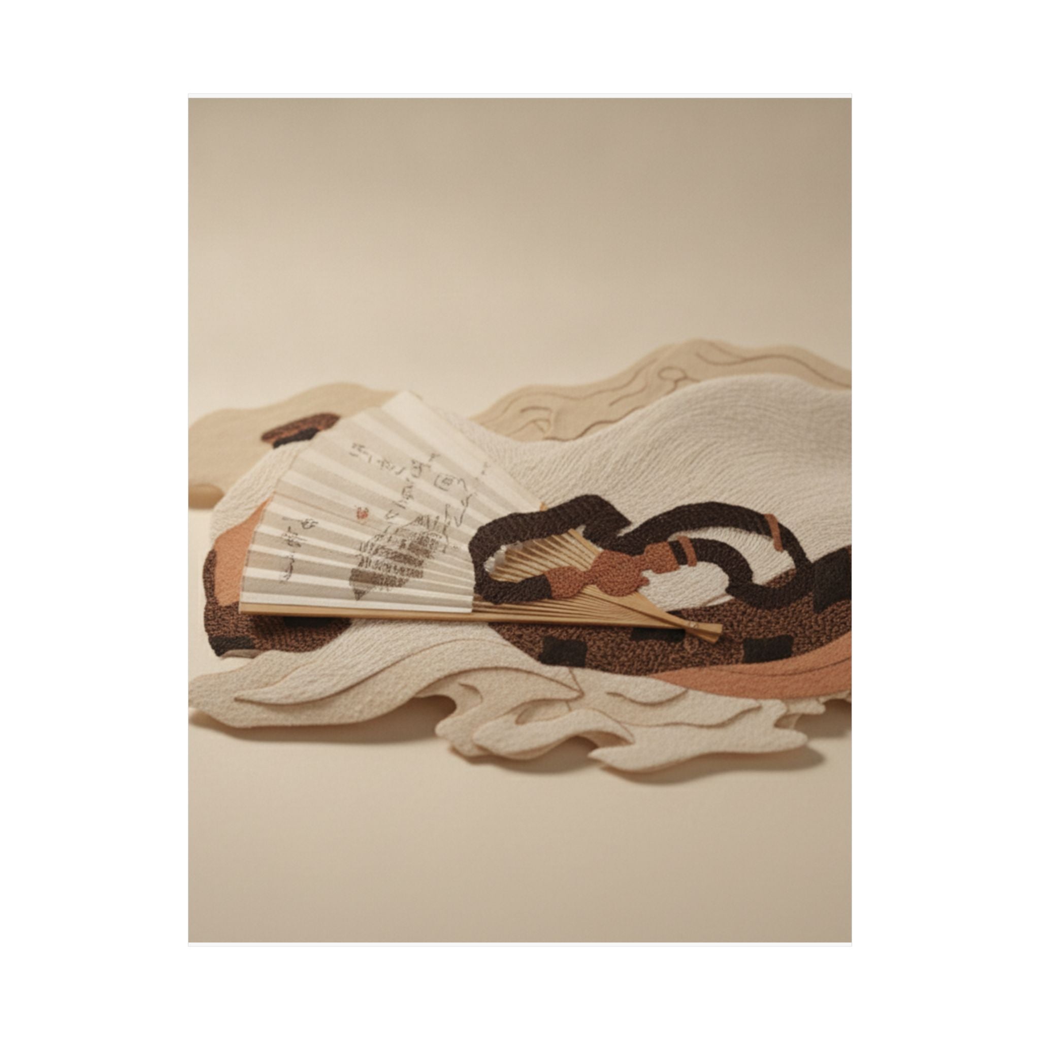 Product Marketing — Belt And Fan On A Piece Of Cloth — Matte Poster