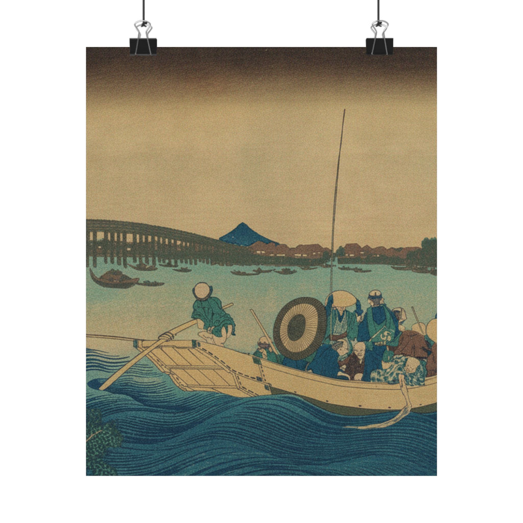 Cinematic — Viewing The Sunset Over Ryōgoku Bridge From The Onmayagashi Embankment (Onmayaga — Matte Poster