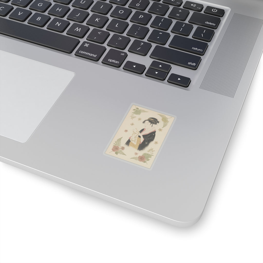 Botanical — The Lady Tomimoto Toyohina Reading A Letter — Kiss-Cut Sticker
