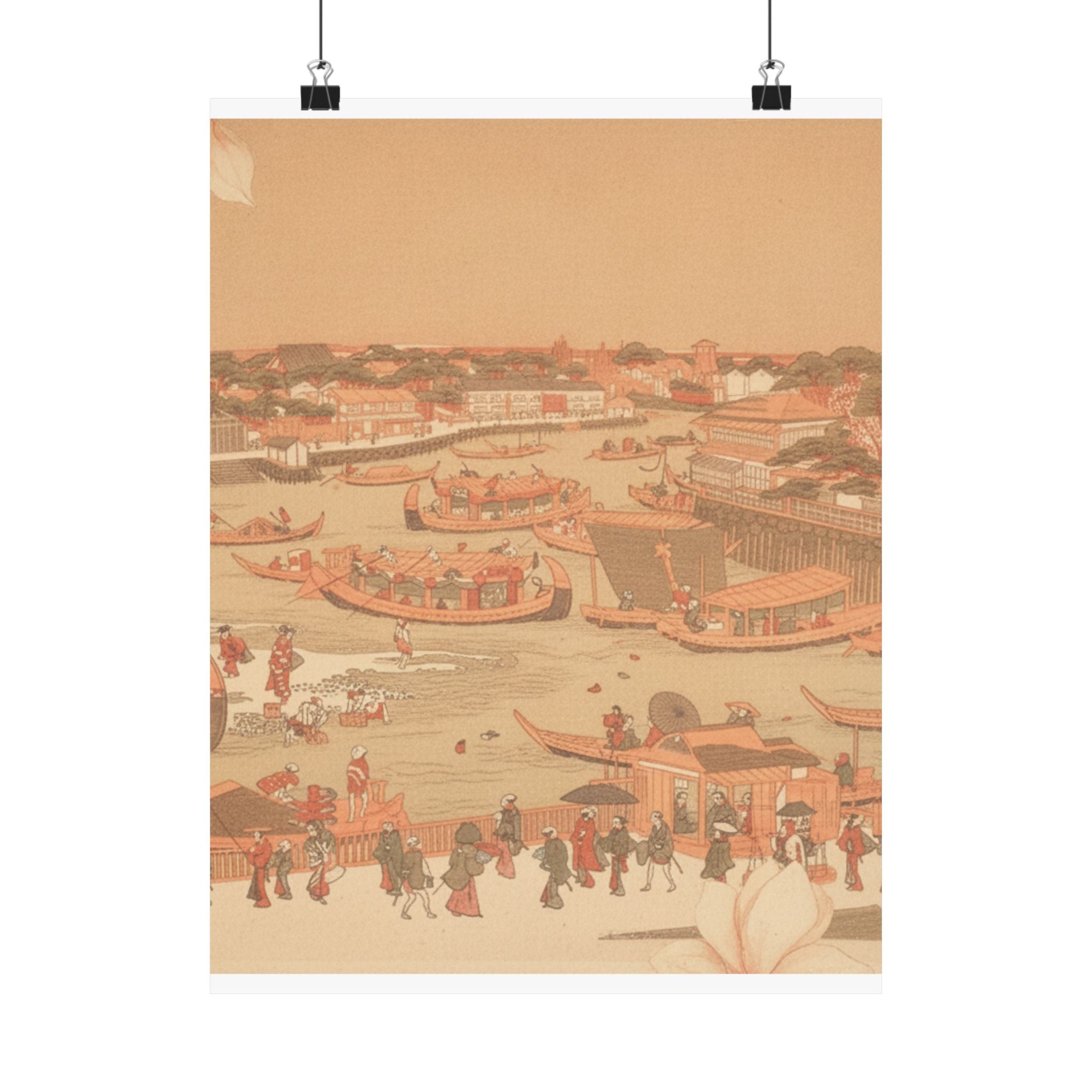Southern Sunset — New Great Bridge At Naka Zu In Edo — Matte Poster