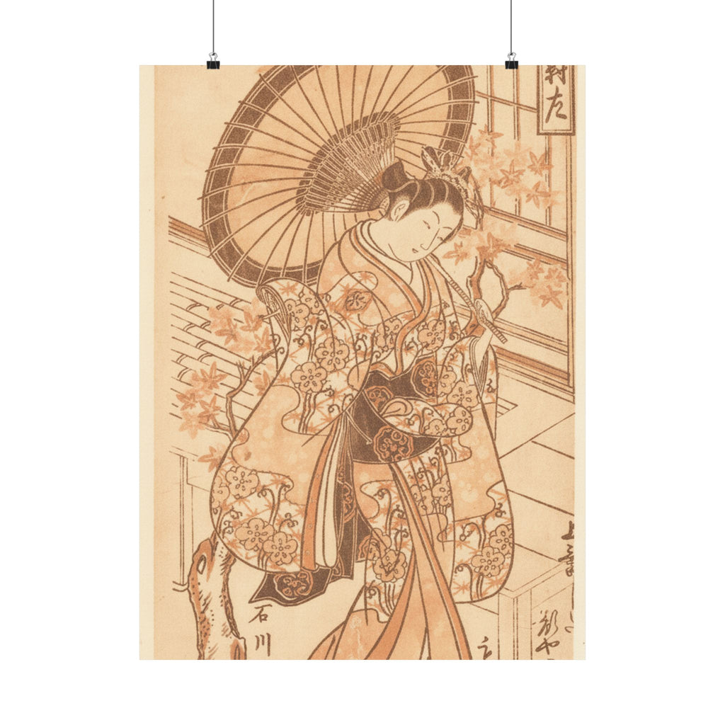 Southern Sunset — Young Lady With Parasol In The Yoshiwara District — Matte Poster