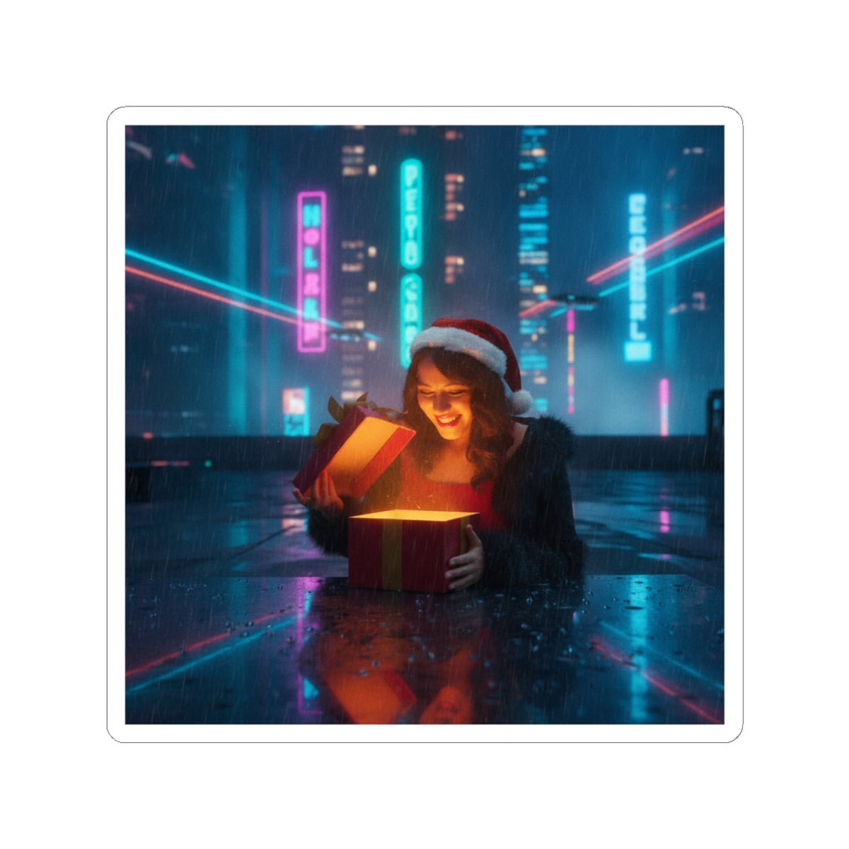 Neon Noir — Person — Kiss-Cut Sticker