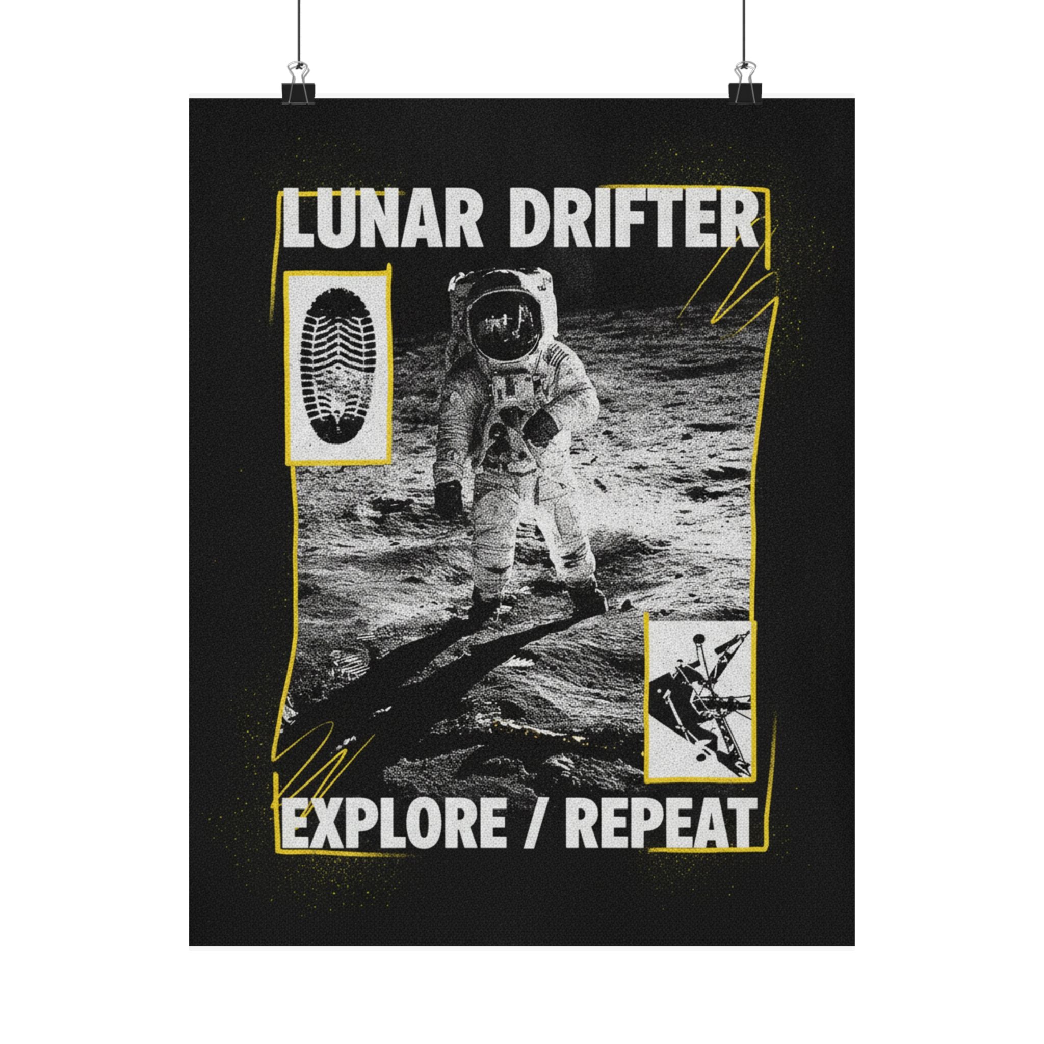 Lunar Drifter Explore / Repeat Astronaut Streetwear Poster
