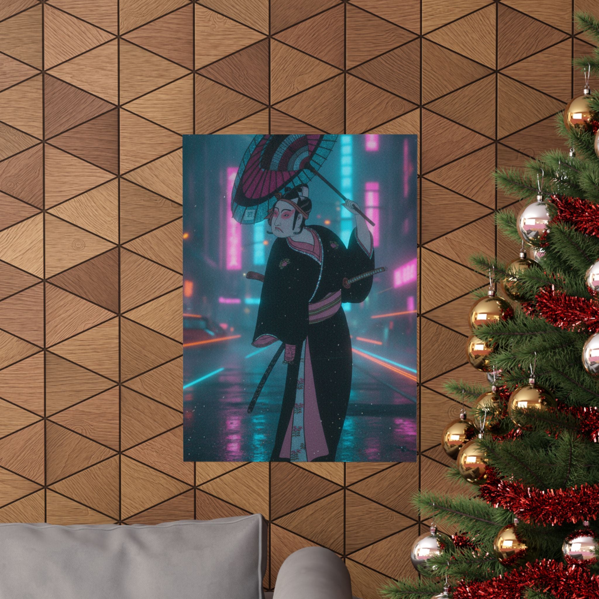 Neon Noir — The Third Ichikawa Yaozo In The Role Of The Otokodate Sukeroku — Matte Poster