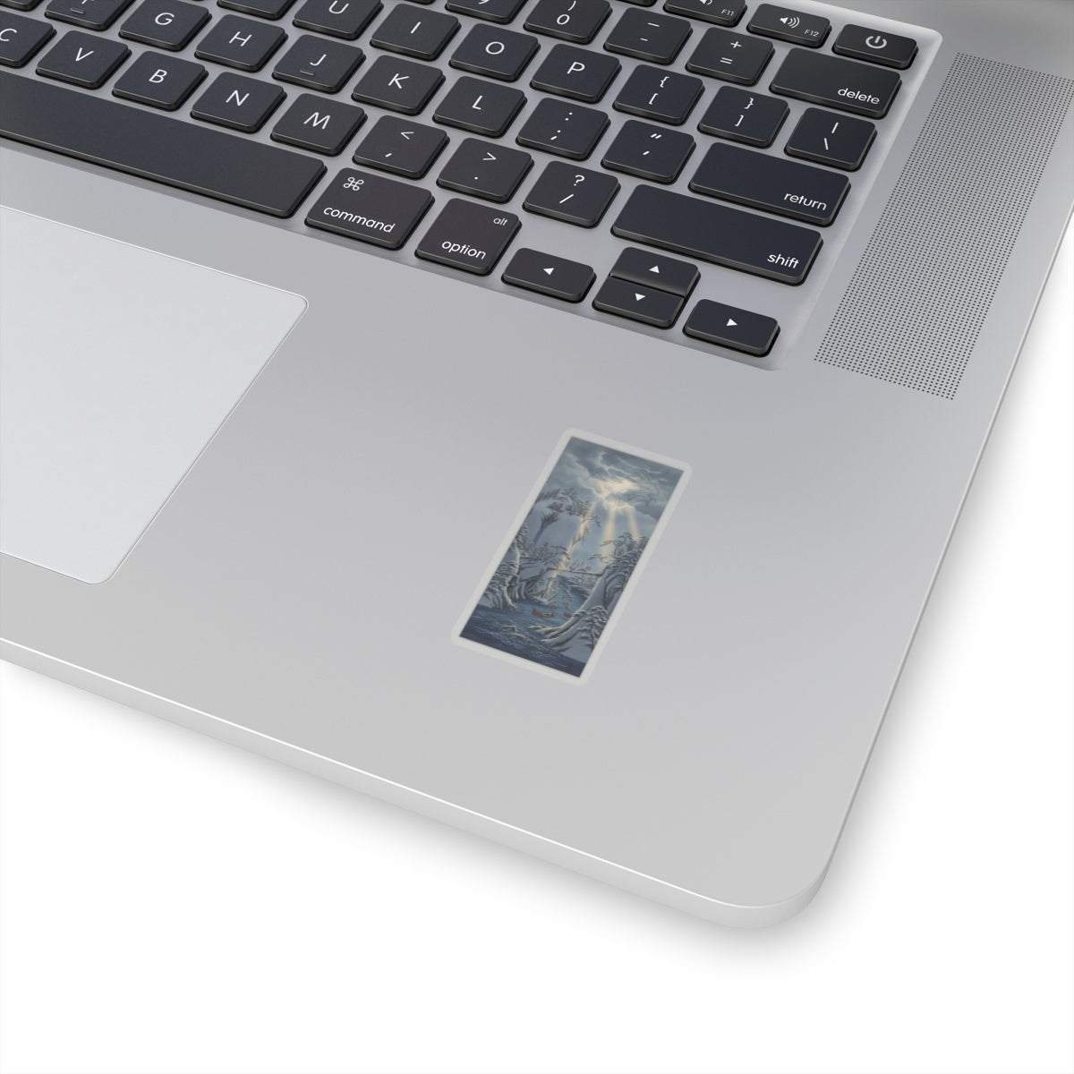 Dramatic Storm — River Gorge In Snow — Kiss-Cut Sticker