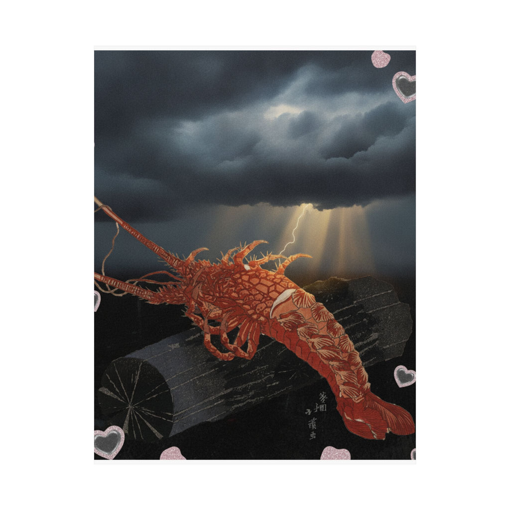 Dramatic Storm — Lobster On A Piece Of Charcoal — Matte Poster